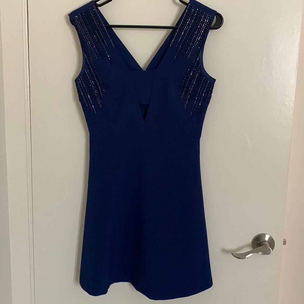 Dynamite Fit and Flare Navy Blue Dress